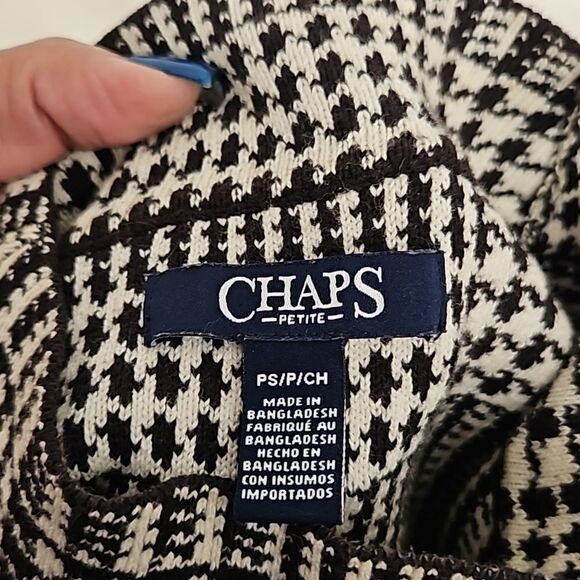 Chaps Women's Petite Houndstooth Sweater Pencil Midi Dress - Picture 7 of 16